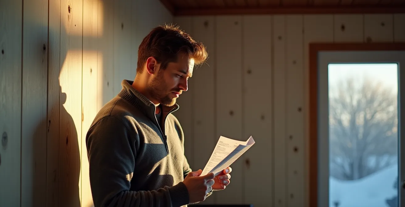 Infrared thermal image showing heat loss patterns through wall studs in a Canadian home