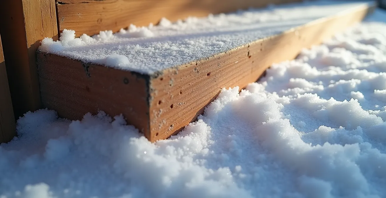 Thermal imaging showing cold air infiltration in cantilevered floor before spray foam
